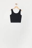 Girls Active Seamless Ribbed Washed Scoop Neck Tank