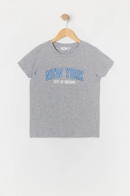 T-shirt à imprimé New York pour fille