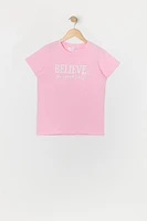 Girls Believe Yourself Graphic T-Shirt