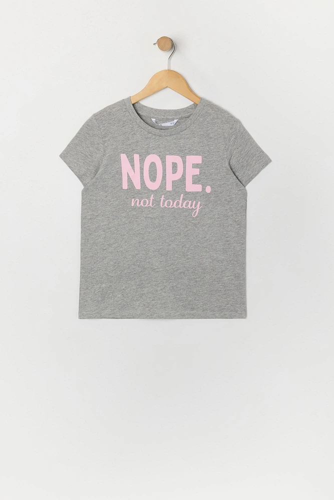 T-shirt à imprimé Not Today pour fille