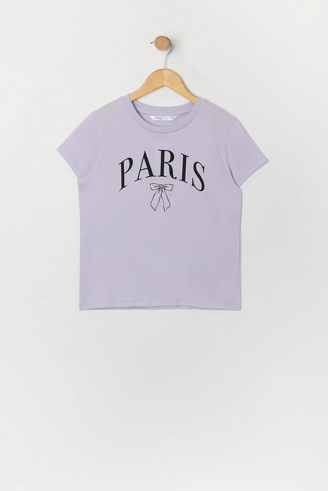 T-shirt à imprimé Paris Bow pour fille