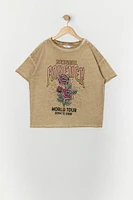 T-shirt surdimensionné délavé à imprimé Rock n Roll Tour pour fille