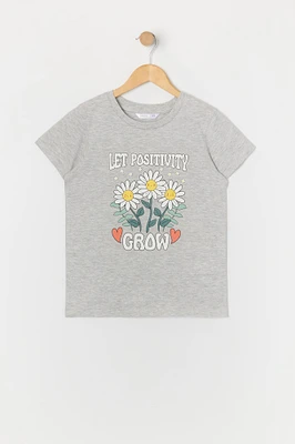 T-shirt à imprimé Positivity pour fille