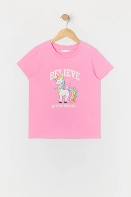 Girls Unicorn Dreams Graphic T-Shirt