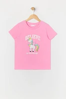 T-shirt à imprimé Unicorn Dreams pour fille