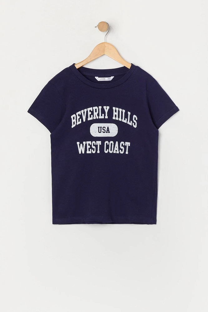 T-shirt à imprimé Beverly Hills West Coast pour fille