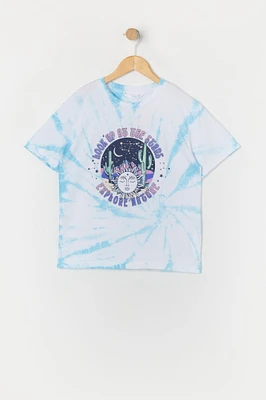 Girls Explore Nature Graphic Tie Dye T-Shirt