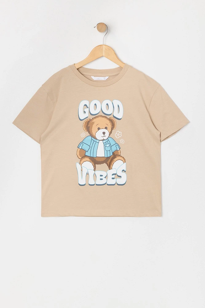 T-shirt à imprimé Good Vibes pour fille