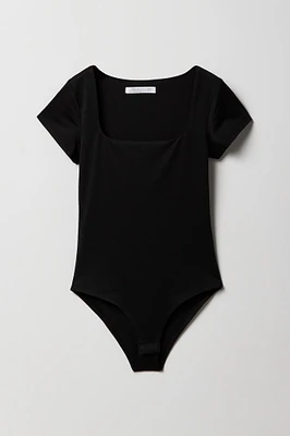 Girls Double Layered Square Neck Bodysuit