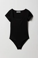 Girls Double Layered Square Neck Bodysuit