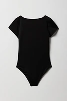 Girls Double Layered Square Neck Bodysuit