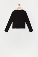 Girls Ribbed Long Sleeve Top