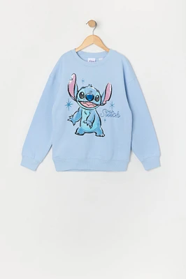 Girls Stitch Graphic Fleece Sweatshirt