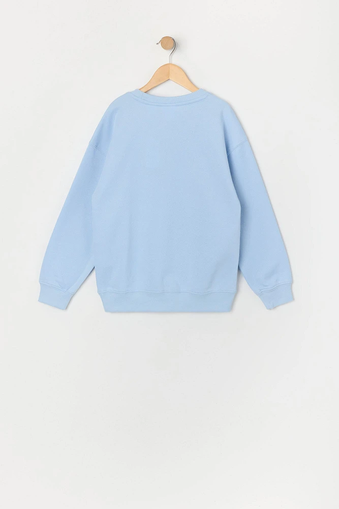Girls Stitch Graphic Fleece Sweatshirt