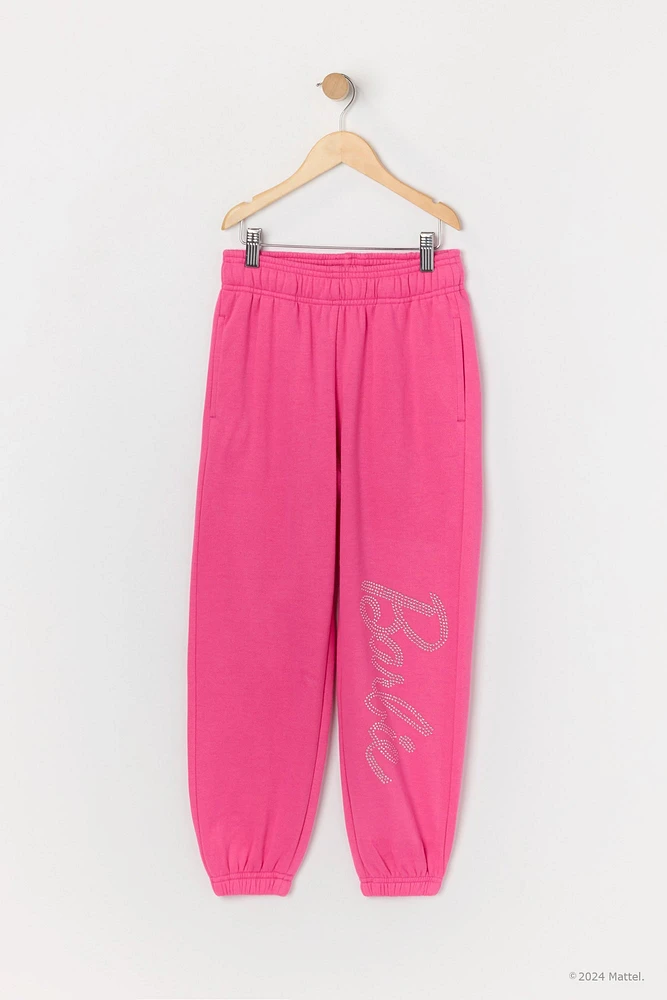 Barbie™ Girls Rhinestone Fleece Jogger