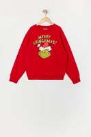 Jogger en molleton avec motif brodé Merry Grinchmas pour fille