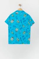 Boys SpongeBob Print Button-Up Top