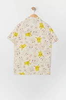 Boys Pokémon Print Button-Up Top