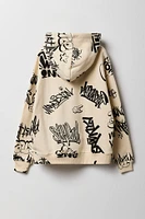 Kids Graffiti Print Fleece Hoodie