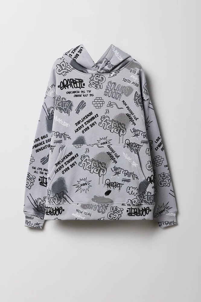 Kids Graffiti Skate Print Fleece Hoodie