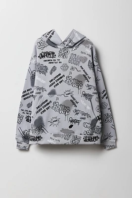 Kids Graffiti Skate Print Fleece Hoodie