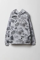 Kids Graffiti Skate Print Fleece Hoodie