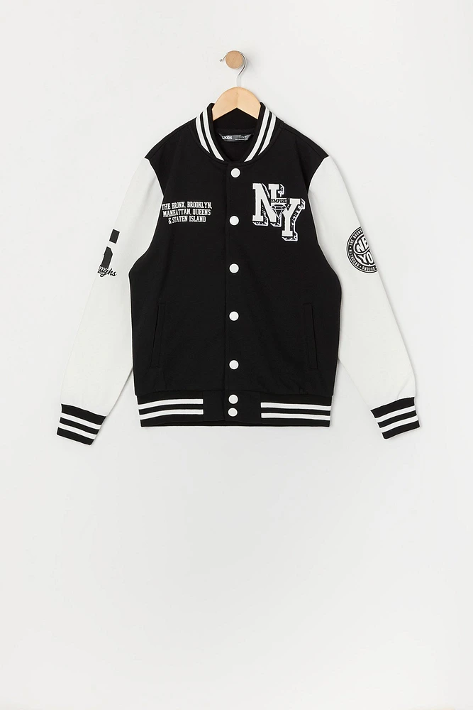 Boys Graphic Varsity Jacket