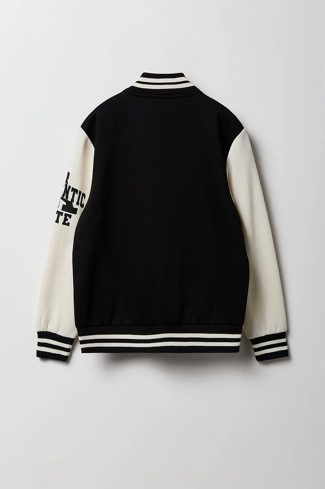Kids City Embroidered Fleece Varsity Jacket
