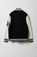 Kids City Embroidered Fleece Varsity Jacket