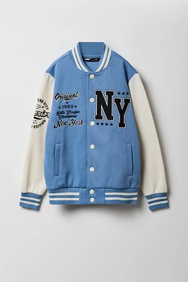 Blouson de style universitaire en molleton avec motif brodé City pour enfants