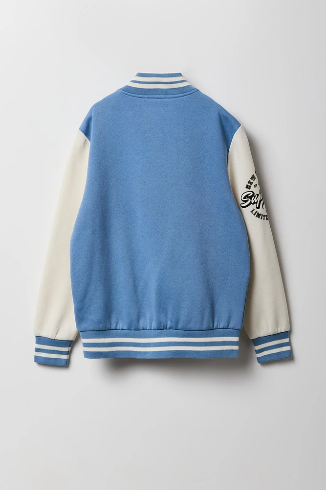 Blouson de style universitaire en molleton avec motif brodé City pour enfants