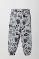 Kids Graffiti Skate Print Fleece Jogger
