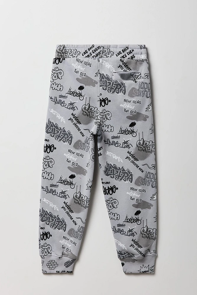 Kids Graffiti Skate Print Fleece Jogger