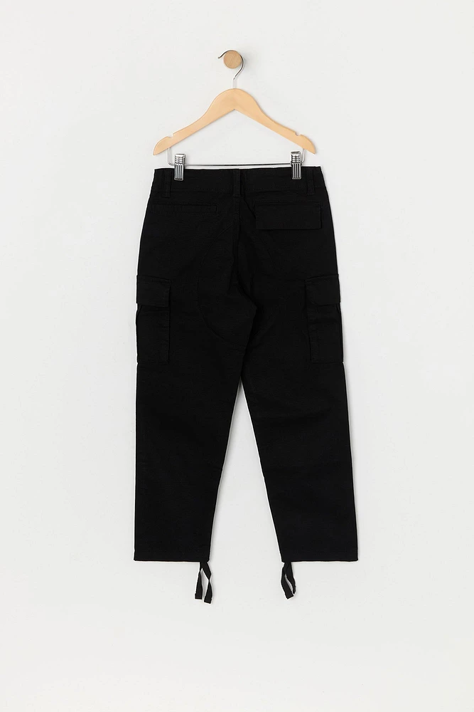 Pantalon cargo texturÃ© avec attache Ã  l'ourlet pour garÃ§on