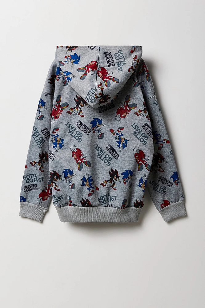 Boys Sonic Print Fleece Hoodie