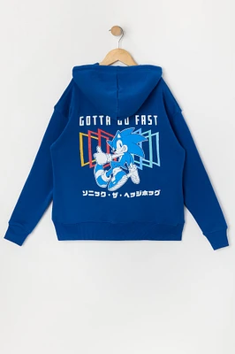 Haut à capuchon en molleton avec imprimé Sonic Go Fast Graphic Fleece Hoodiepour garçon