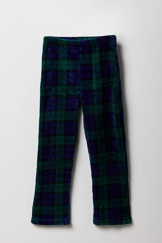 Boys Plaid Plush Pajama Pant