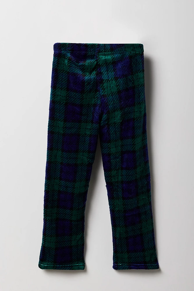 Boys Plaid Plush Pajama Pant