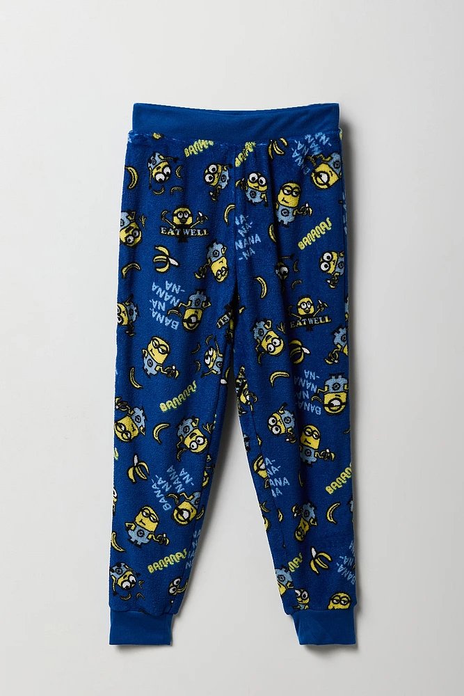 Pantalon de pyjama en peluche à imprimé Minion pour garçon