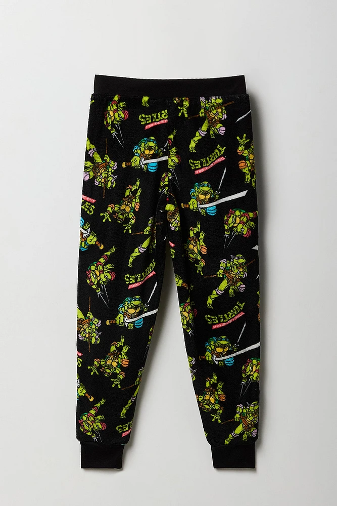 Pantalon de pyjama en peluche à imprimé Ninja Turtle pour garçon