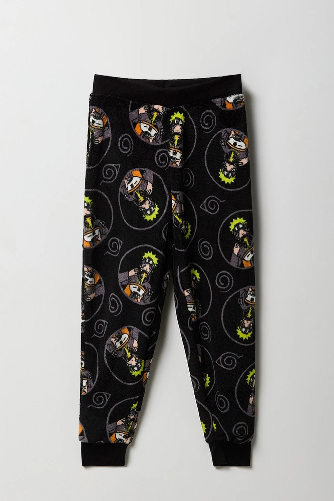 Pantalon de pyjama en peluche à imprimé Naruto pour garçon