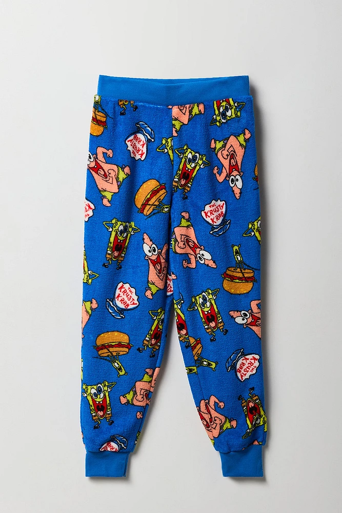 Pantalon de pyjama en peluche à imprimé Krusty Krab pour garçon