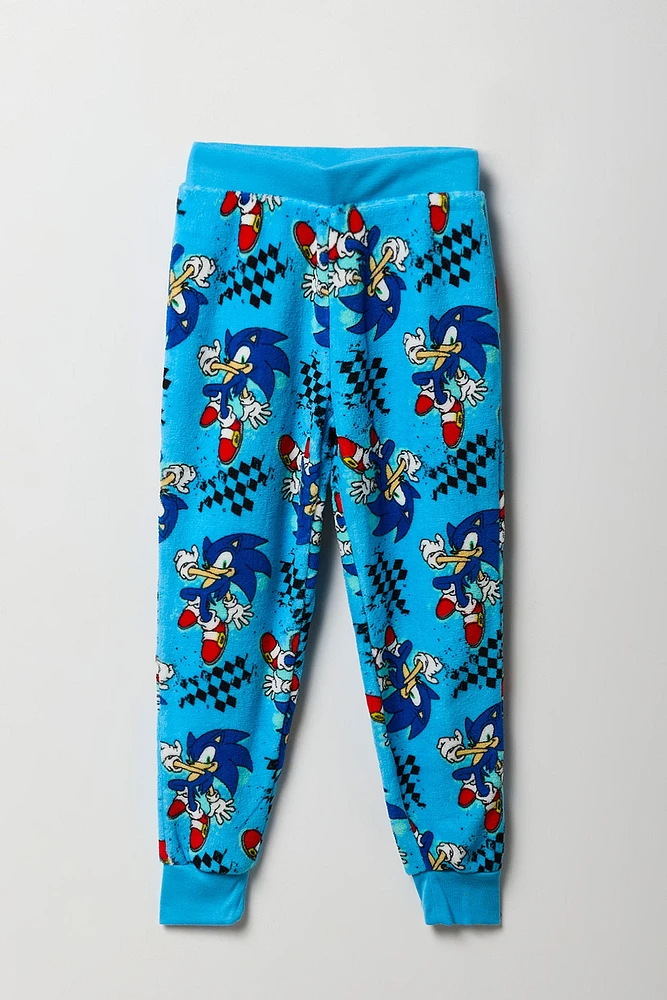 Pantalon de pyjama en peluche à imprimé Sonic pour garçon