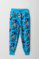 Pantalon de pyjama en peluche à imprimé Sonic pour garçon