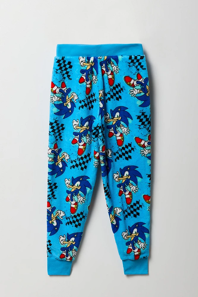 Pantalon de pyjama en peluche à imprimé Sonic pour garçon