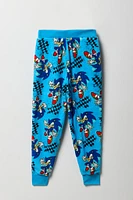 Pantalon de pyjama en peluche à imprimé Sonic pour garçon