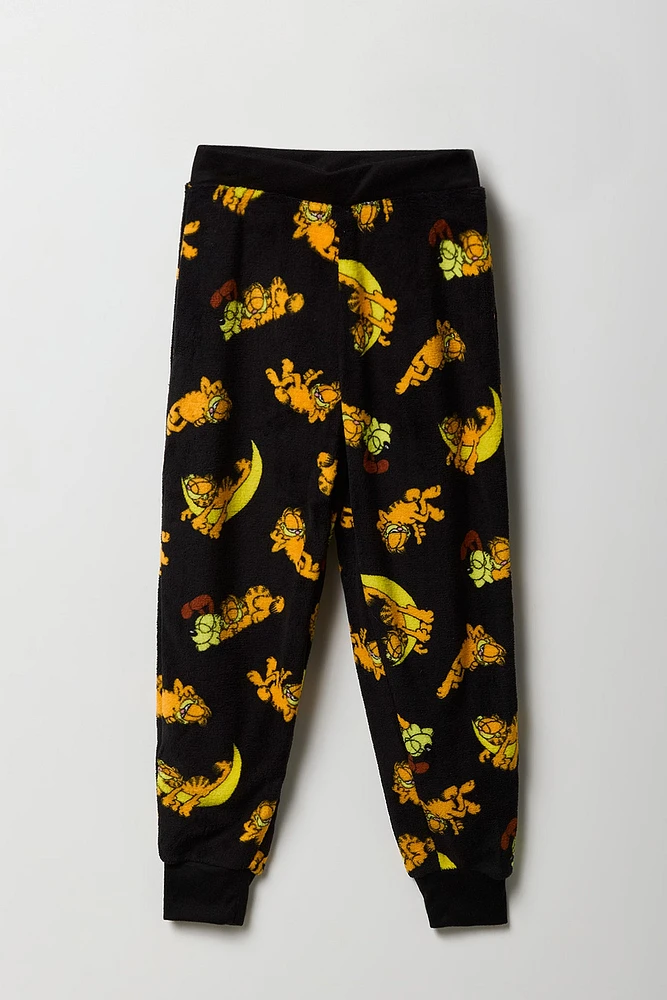 Pantalon de pyjama en peluche à imprimé Garfield pour garçon