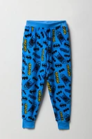 Boys Blue Batman Print Plush Pajama Pant