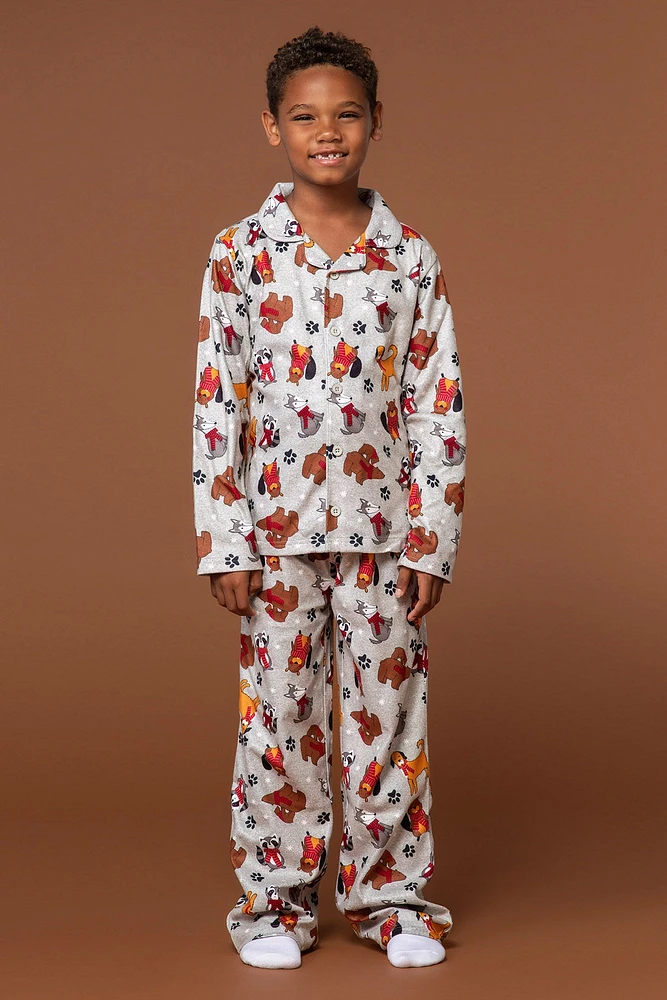 Ensemble pyjama Pyjamas de famille Ã  imprimÃ© Furry Friends en flanelle pour jeune