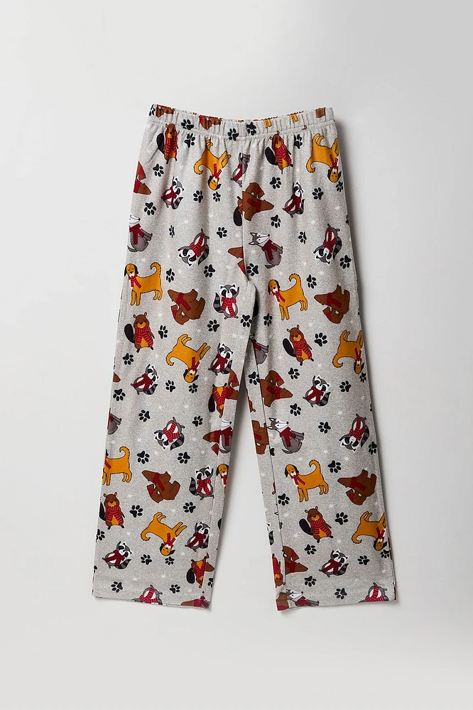 Ensemble pyjama Pyjamas de famille Ã  imprimÃ© Furry Friends en flanelle pour jeune